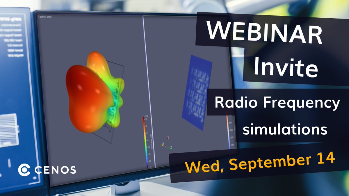 cenosplatform's tweet photo. 🗓️ The final RF webinar session takes place TODAY!

This time you'll learn all about phased arrays in CENOS and intro into FromCAD. You'll learn about importing CAD files into CENOS and setting up a multi-port phased array case.

Agenda and registration → https://t.co/PDTgaKsuTj https://t.co/icGRJchRCV