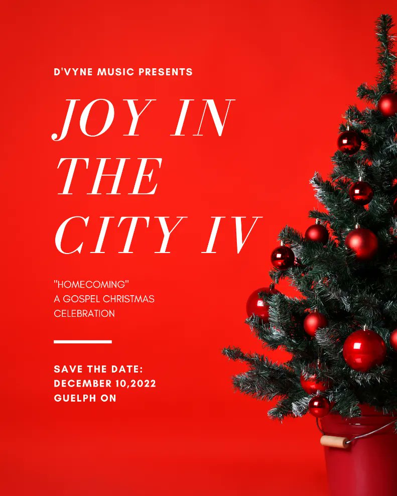 resedvyne's tweet photo. Listen up y'all JOY is coming back to the City. Save the date: December 10, 2022
I'm excited and I hope you are too!
#joyinthecityGuelph #Guelph #Guelphsingers #GTAband #triCitysingers #Waterloo #Waterloosingers #gospel #gospelmusic #KITV #flyingbow https://t.co/o4mFSrSPDA