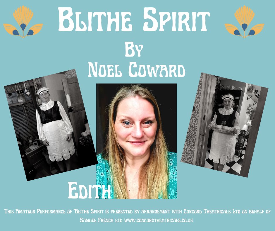 MidlandPlayers's tweet photo. Blithe Spirit By Noel https://t.co/SvUQqAYdPc The Cast 🔮
Alison Brelsford is Edith.Blithe Spirit by Noel Coward
Dates: 21st September - 24th September. Booking:
https://t.co/OQtIl3mgXJ
Location: Drama Studio, Shearwood Road S10 2TD
#BlitheSpirit#amdram #universitydramastudio https://t.co/8jGzPK5tVP