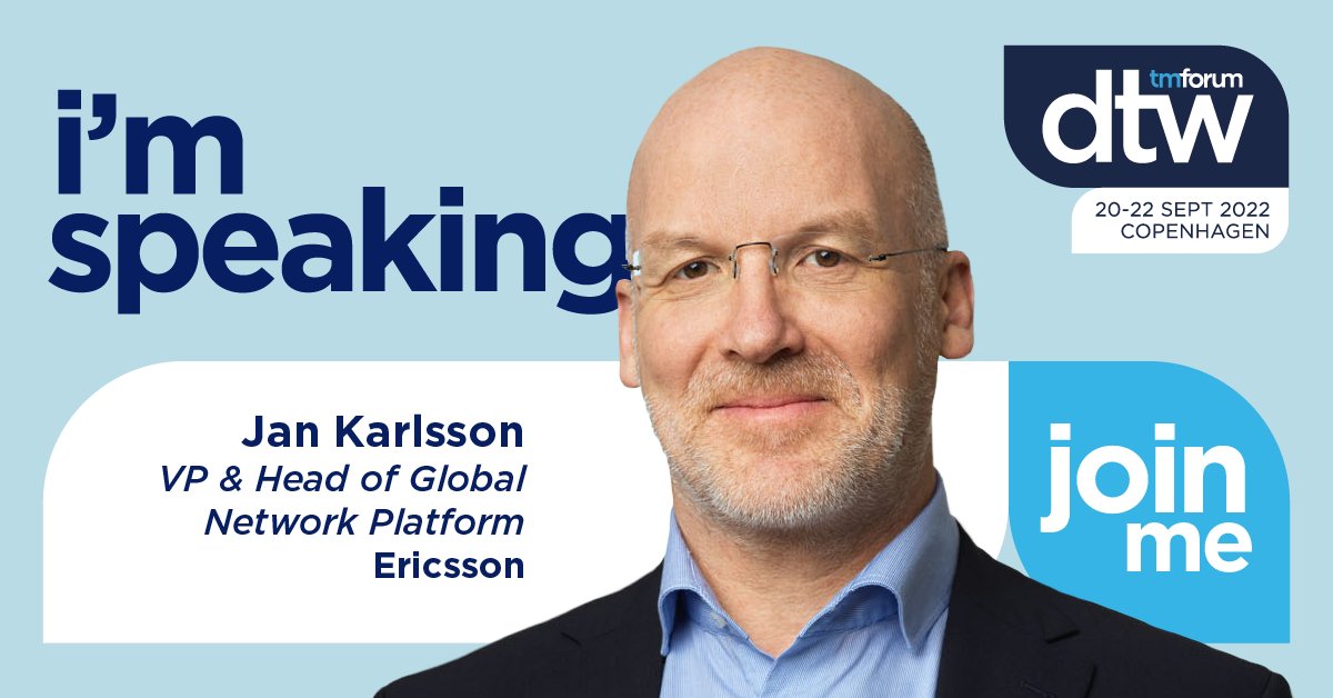 🗣Ericsson’s <a href="/Jan_E_Karlsson/">Jan Karlsson</a> is speaking, alongside industry innovators, in the 2022 <a href="/tmforumorg/">TM Forum</a> Digital Transformation World Series!

Gain insights on the ultimate network transformation – going #CloudNative – during this speaker session: m.eric.sn/rmnh50KIFfS

#TMFDigital