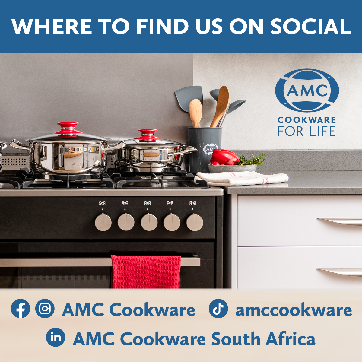 If you are looking to catch up with us on the latest; news 📺 , promotions  🛒 and all things AMC. 

Find us on Facebook, Instagram, Tik Tok and LinkedIn: thelink.bio/AMC_Cookware 

#AMCookware #CookingwithAMC