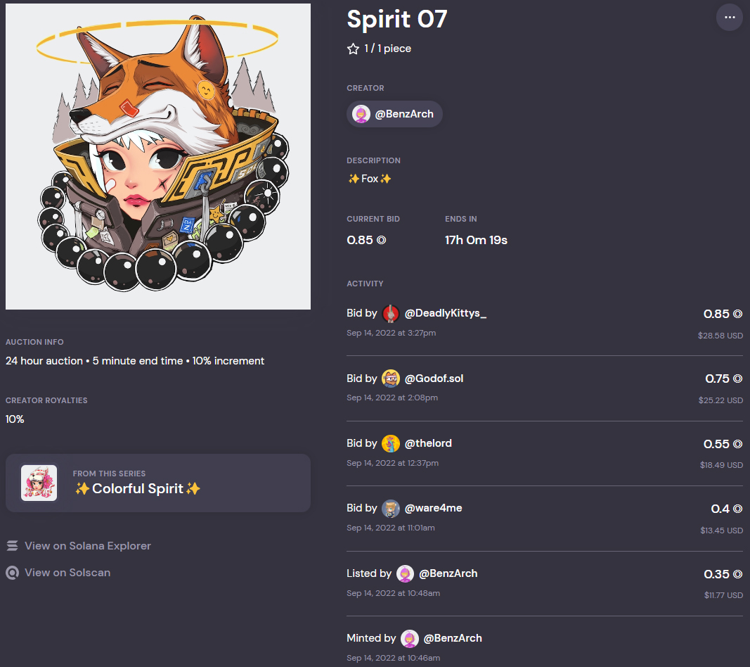 BenzArch's tweet photo. ✨Auction update.✨🦊👩
✨Fox✨Spirit 07
Thank you so much.The collector/Artist.
📝Galih Ruci @DeadlyKittys ❤️
Thank you so much for all bids.
📝Godof.sol @collyearjames ✨
📝The Lord @thebuttlord_NFT
📝ware4me @ware4me

17 Hours left
Current bid 0.85 $sol
😊🙏 https://t.co/pnH9snZnHU
