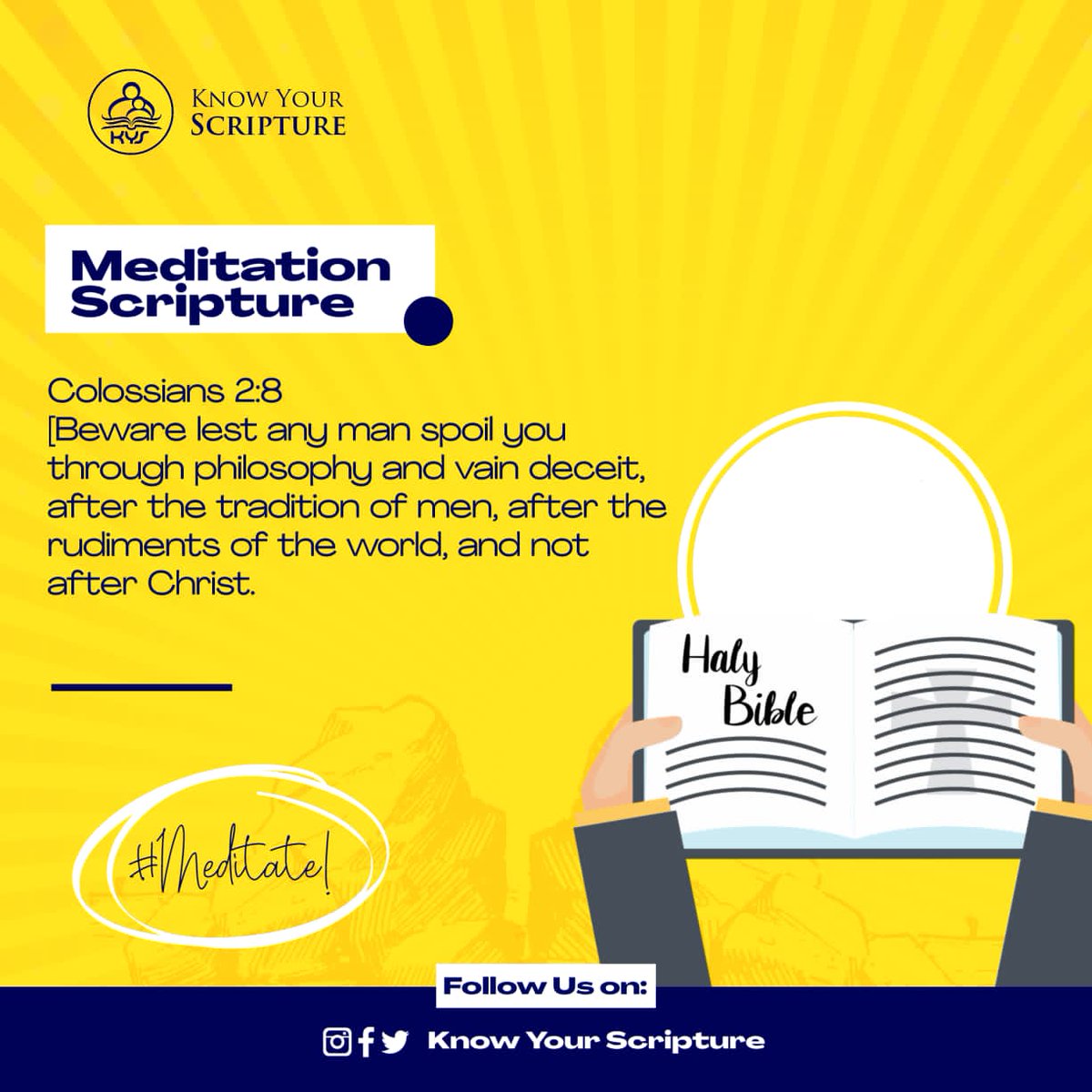 Knowscriptures's tweet image. Every philosophy and tradition of men that don't align with the gospel and Christ should be discarded.

#kys #knowyourscripture.
.
#godlygaintrain #workoutwednesday #wednesdayvibes #wednesdaynight #happywednesday #winewednesday #wellnesswednesday #weddingwednesday #wisdomwednesd