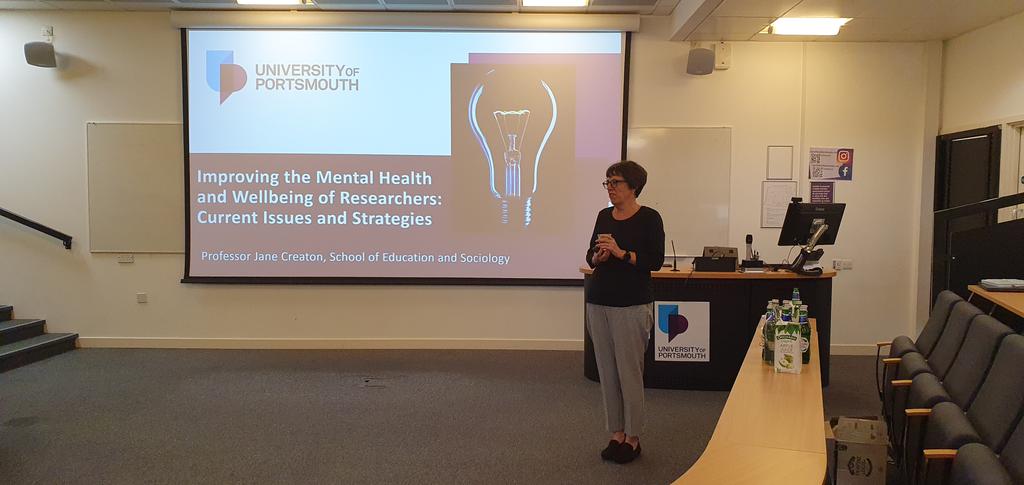 #UoPresearch presented by @janecr : Improving the #mentalhealth & #wellbeing of researchers, drawing on international institutional projects since 2018 @UoPHumSS @uopresearch #ECR #earlycareer #academicresearch #loveHE