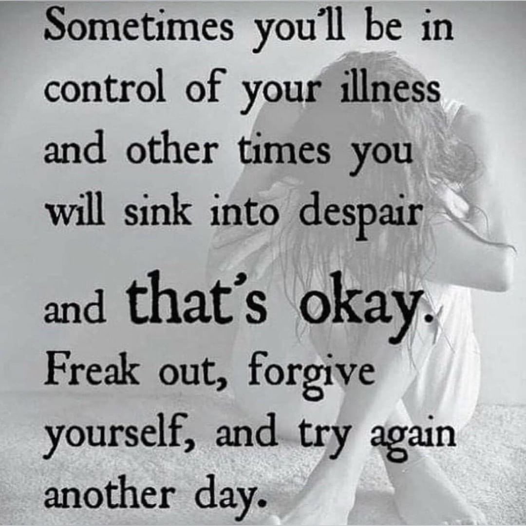 VulvalCancerUK's tweet photo. Having any illness is hard and you will get worse days than others. #itsokaynottobeokay 

#chronicillness #chrionicpain #autoimmunedisease #rarecancer #cancersideeffects #invisibleillness https://t.co/C4V5otIEwI