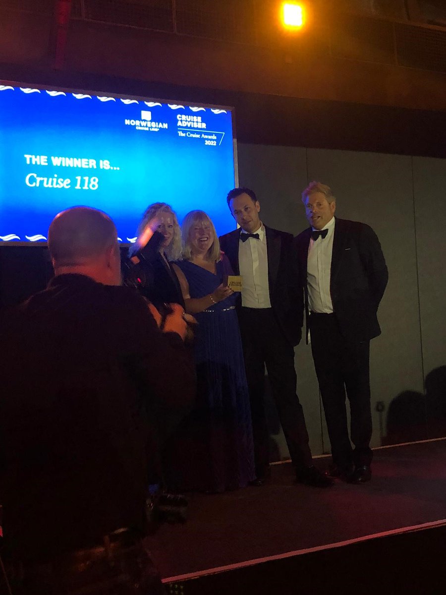 uk_sally's tweet photo. Really proud last night to collect not one but two awards for our fantastic brands @Cruise_118  and @SixStarCruises A reflection of the hard work of our team and a real honour. A lovely evening where tribute was given to Her Majesty Queen Elizabeth II. Thank you @CruiseAdviser https://t.co/scf7iFRksW