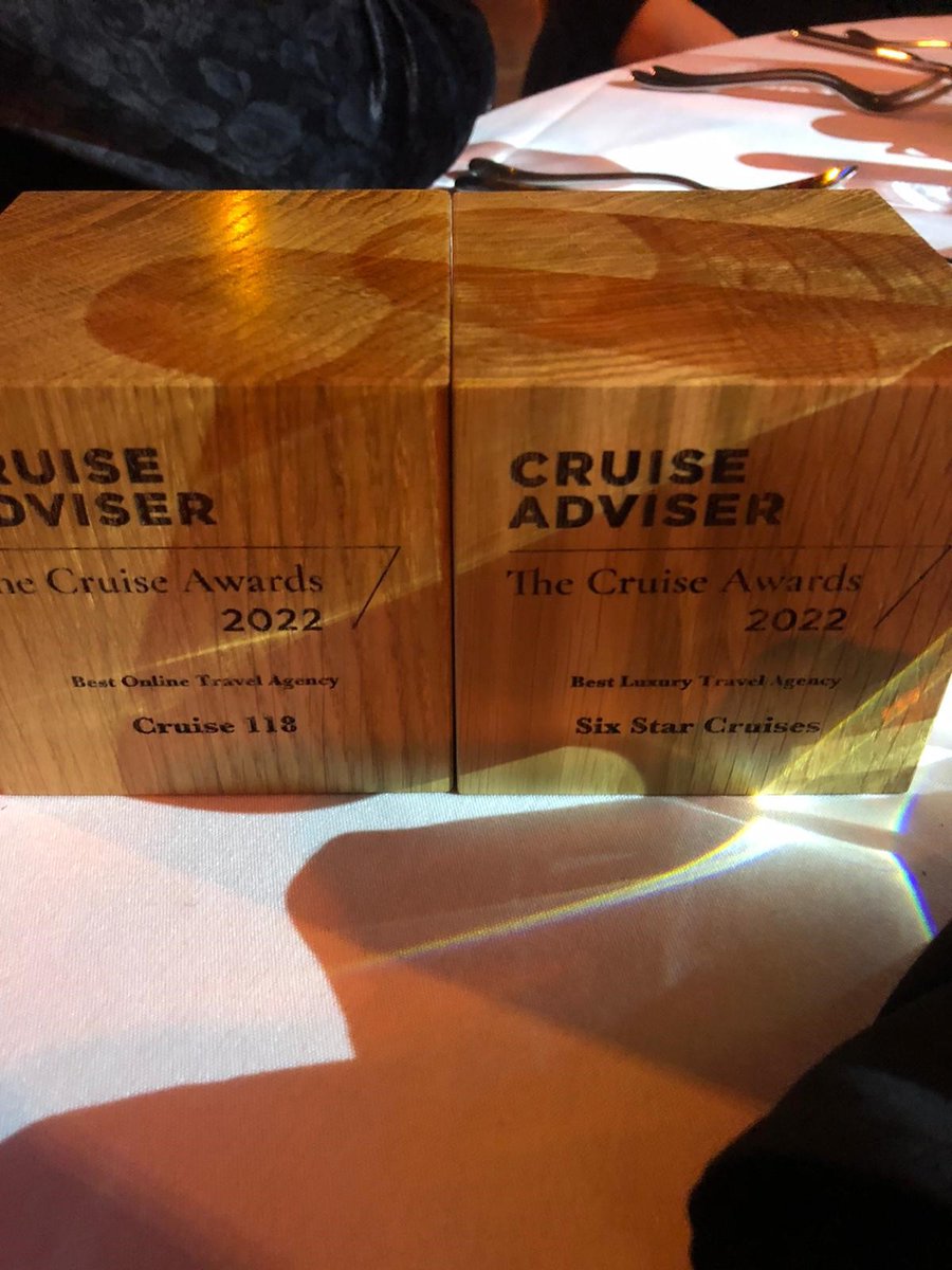 uk_sally's tweet photo. Really proud last night to collect not one but two awards for our fantastic brands @Cruise_118  and @SixStarCruises A reflection of the hard work of our team and a real honour. A lovely evening where tribute was given to Her Majesty Queen Elizabeth II. Thank you @CruiseAdviser https://t.co/scf7iFRksW