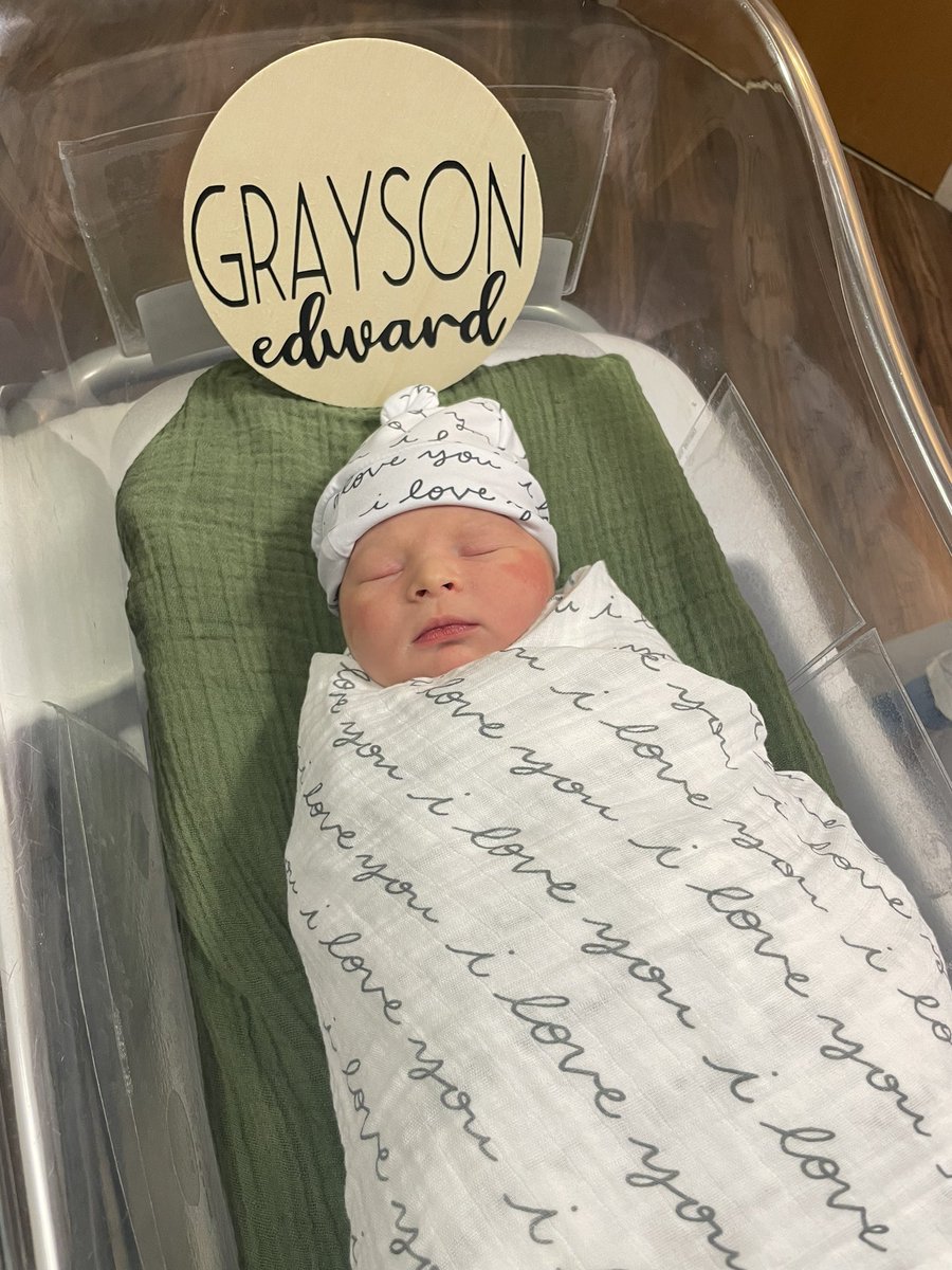 Our sweet boy Grayson Edward House 💚 9/9/22. Mrs. House will be on full-time snuggles for a while 🤗