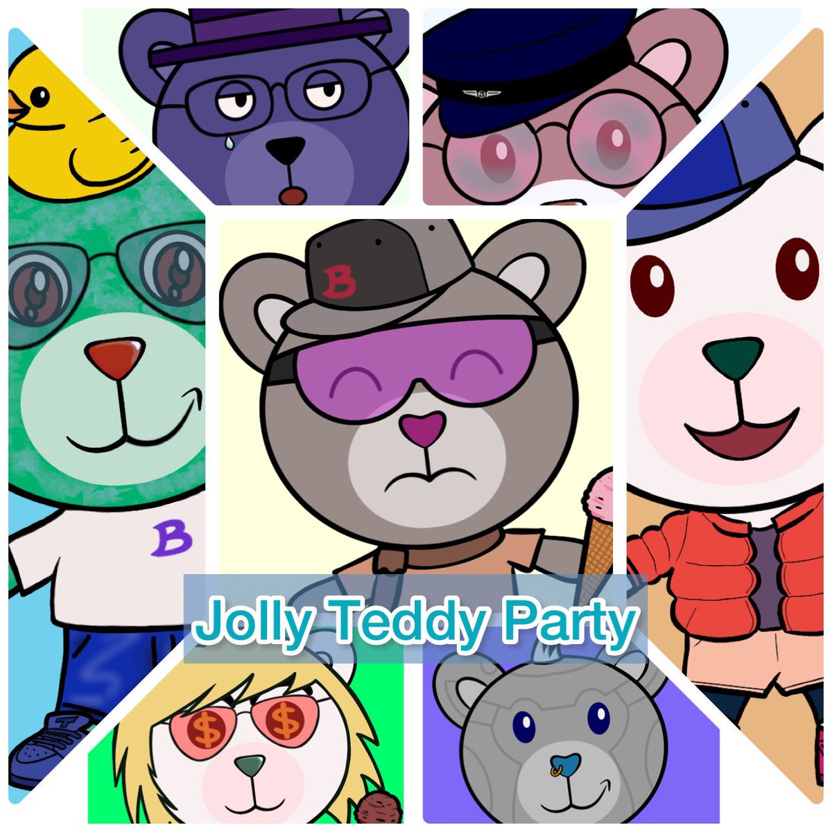 🌈Jolly Teddy Party 🌈
jollyteddyparty.io
opensea.io/collection/jol…
#OpenSeaNFT #Opensea #NFT #NFTs #NFTartwork #NFTCollection #NFTCollections #NFTProject #NFTProjects #NewNFT #PolygonNFT #nftart  #openseapolygon #Polygon #polygon_nft #nftcollectibles #bayc <a href="/opensea/">OpenSea</a>