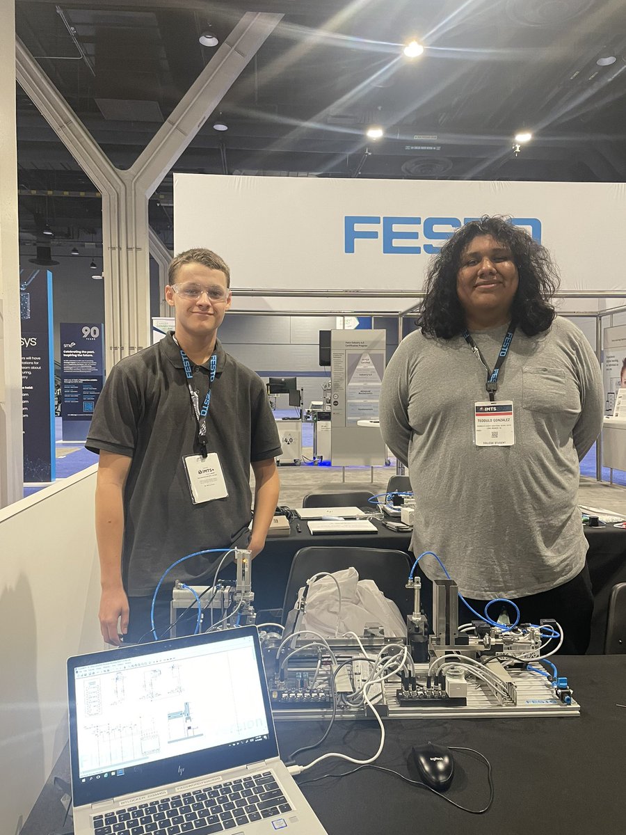 Day 2 of the competition <a href="/IMTSchicago/">IMTS</a> was a success. Mechatronics, industry 3.0 part of the competition is complete. On to the 4.CORE part of the competition. Good luck Teo and Jake. @FestoDidacticHQ