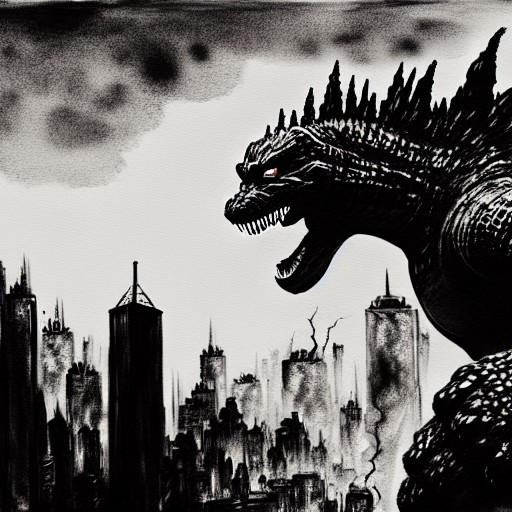 MemoriesCryptic's tweet photo. "Godzilla 8k resolution concept art modern European ink painting ink drawing post-apocalyptic horror" - made with @NightCafeStudio 

https://t.co/3fdatKCuaT

#aiart #nightcafe #digitalart https://t.co/3fdatKCuaT https://t.co/gXrZA4gP1S
