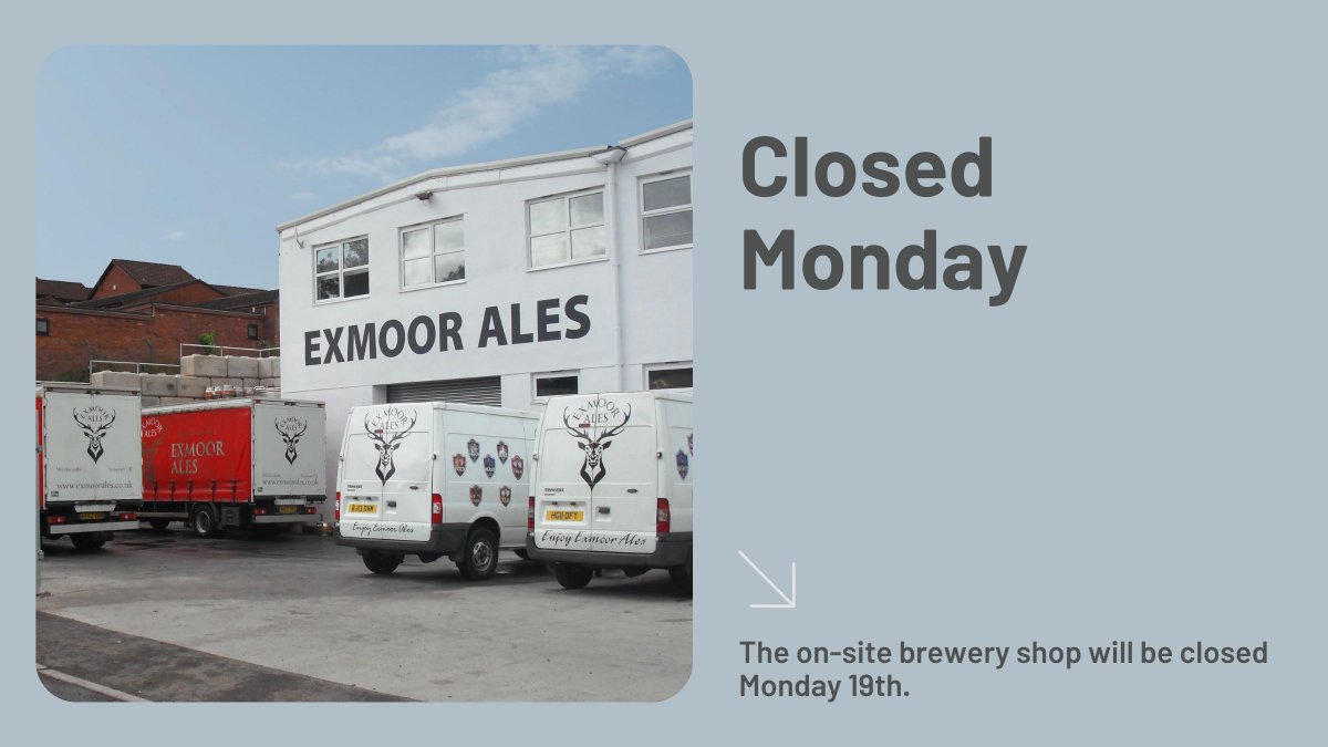 The brewery shop will be closed on Monday. The webshop, though, is always open. 😉 bit.ly/3QI3tk0