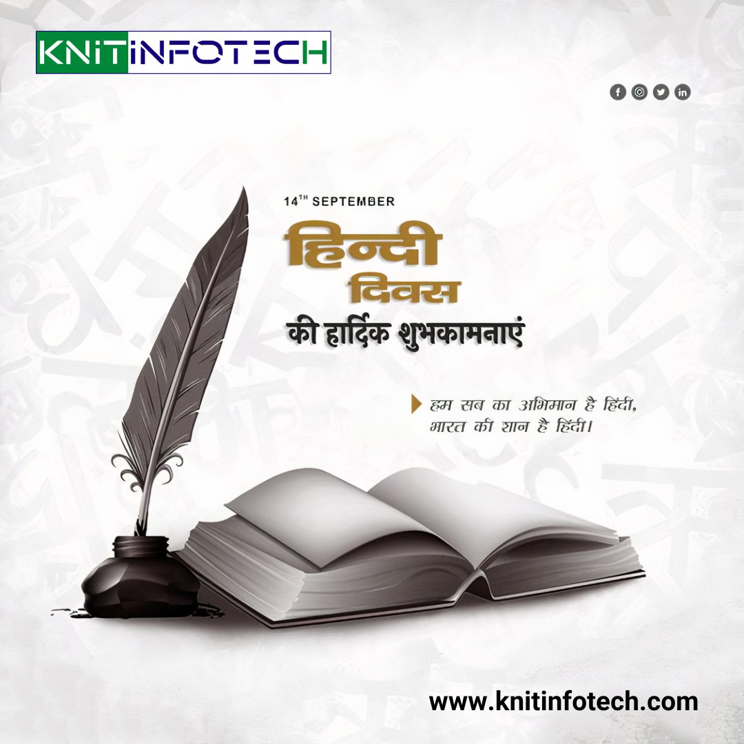 KnitInfotech's tweet photo. Hindi is our mother tongue and truly the most comfortable language for all of us to express our feelings in the most perfect way. Happy Hindi Diwas to you.
#hindidiwas #hindi #poetry #india #hindipoetry #hindiday #hindustan #adagency #creativeadagency #language https://t.co/0FIJ9ajDtM