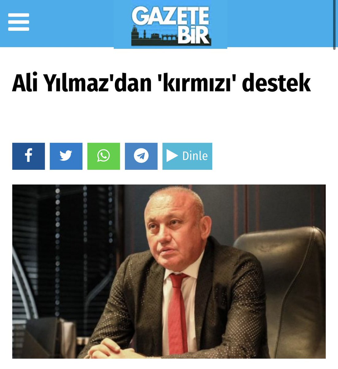 Teşekkürler <a href="/GazeteBir/">GazeteBir</a> 

gazetebir.com.tr/ali-yilmaz-dan…

#14gruppetrolculer
#antalyakırmızıpetrol 
#kırmızı #antalyaiçinkirmizi