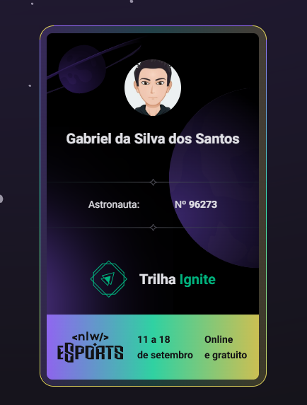 gabrielssanto19's tweet photo. Ampliando meu portifólio na NLW eSports da @rocketseat
#NextLevelWeek https://t.co/0Kfxi5O0WL