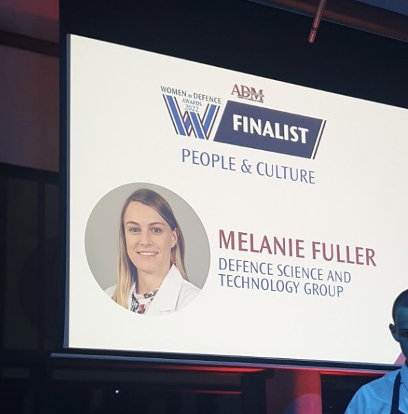 Mark Bazzacco (@markbazzacco) on Twitter photo Congrats to our very own <a href="/Mel_Fuller/">Dr Melanie Fuller</a> at <a href="/DefenceScience/">Defence Science and Technology Group - Australia</a> - a finalist for the People & Culture Category at the Women in Defence Awards. Congrats to our very own <a href="/Mel_Fuller/">Dr Melanie Fuller</a> at <a href="/DefenceScience/">Defence Science and Technology Group - Australia</a> - a finalist for the People & Culture Category at the Women in Defence Awards.