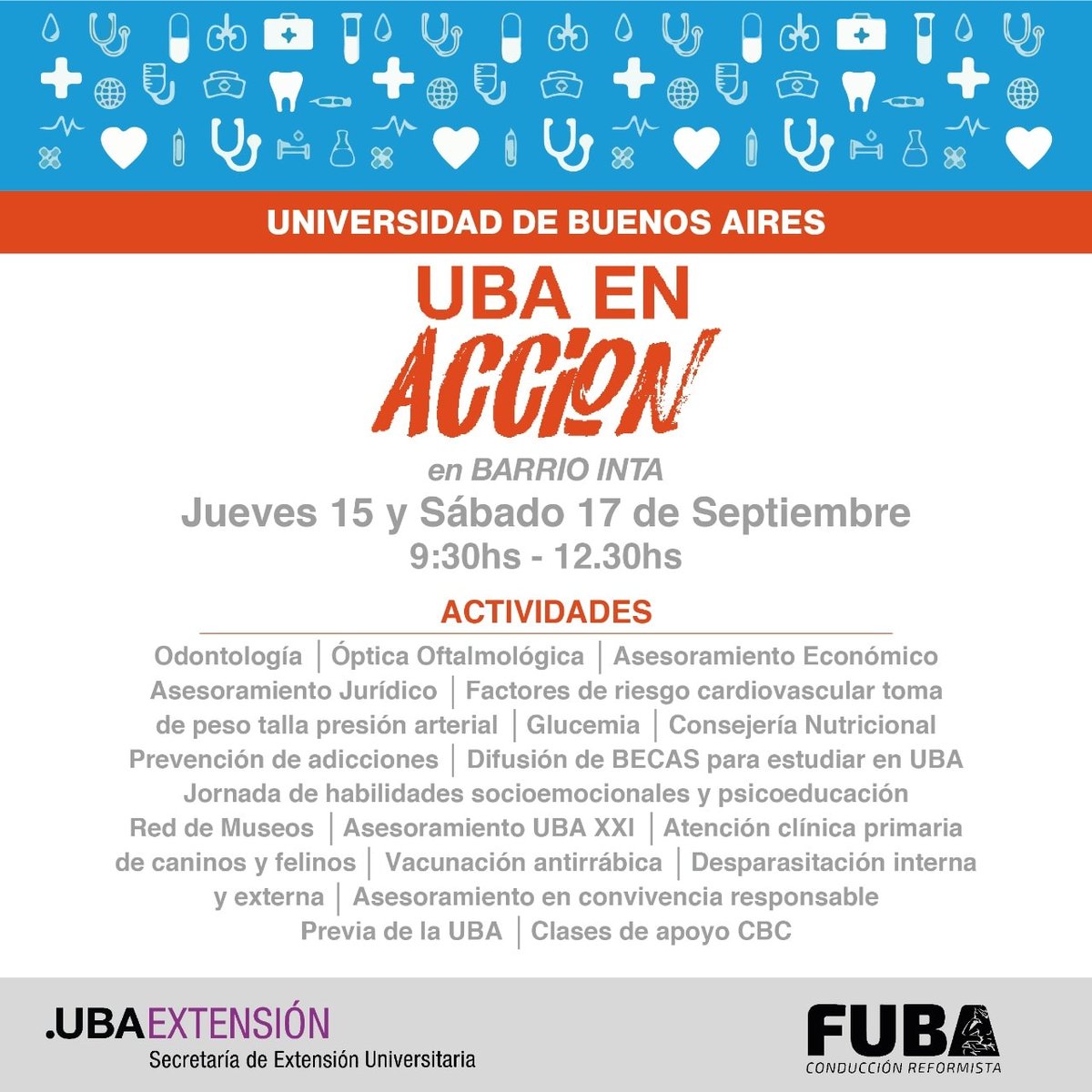 Jueves 15 y sábado 17 de septiembre te esperamos 
📍Dellepiane Norte 6500 y Colectora Gral Paz.

Sumate, vos también podés ser parte.

#orgullouba
