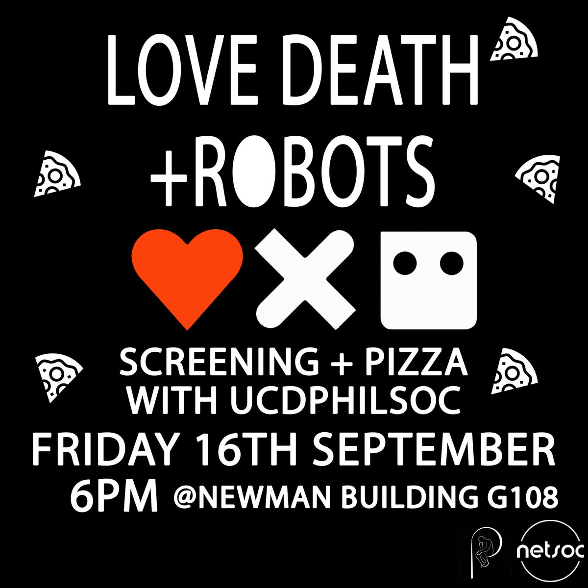 UCDNetsoc's tweet image. This Friday we are collabing with ✨Philsoc✨ on a screening of this
masterpiece of a series.

It&apos;s a mash up of Cyberpunk, Black
Mirror, and Adult Swim, with a plot for
world domination by super intelligent
yoghurt!

Episodes with be voted on at the
event.
p.s. free 🍕
