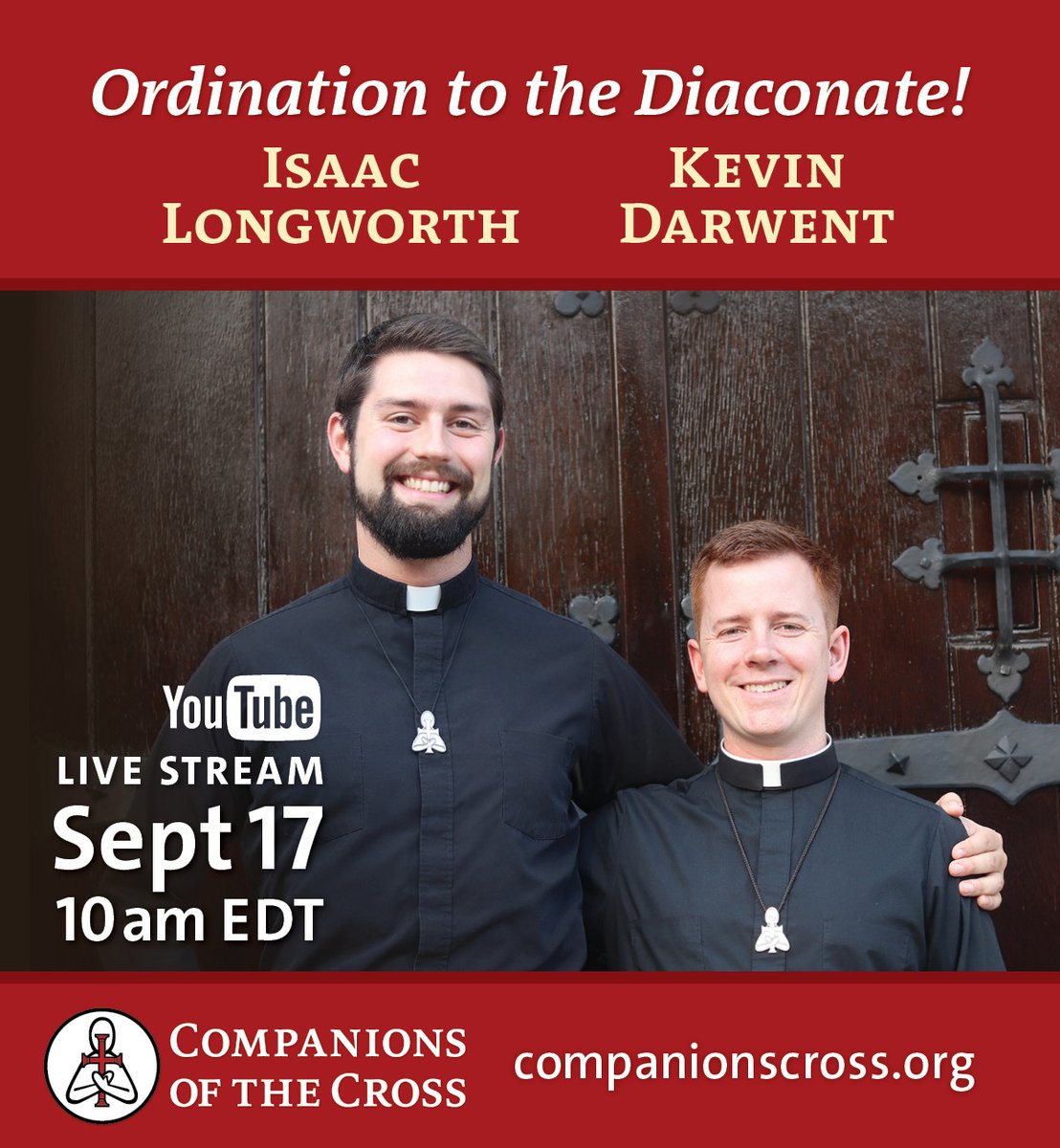 VocationsLondon's tweet photo. Exciting News!

Some of you may remember Isaac from Discover The Vocation. Isaac studying for the Companions of the Cross is now on the road to priesthood. Join him virtually for his Transitional Diaconate ordination details in photo. Isaac, may God bless you and keep you. https://t.co/FKZhQJMeoI