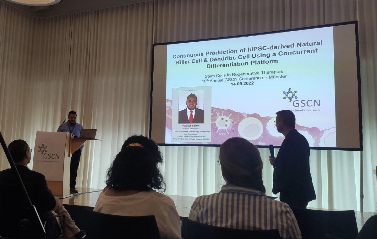 PapaSaleh2's tweet photo. I am extremely happy to have presented at 10th annual @gscn_office German Stem Cell Network showcasing our con-current immune cell farming platform. #NKcells #Dendriticcells #Macrophages #immunecells. #immunotherapies https://t.co/d7stQhRMZF