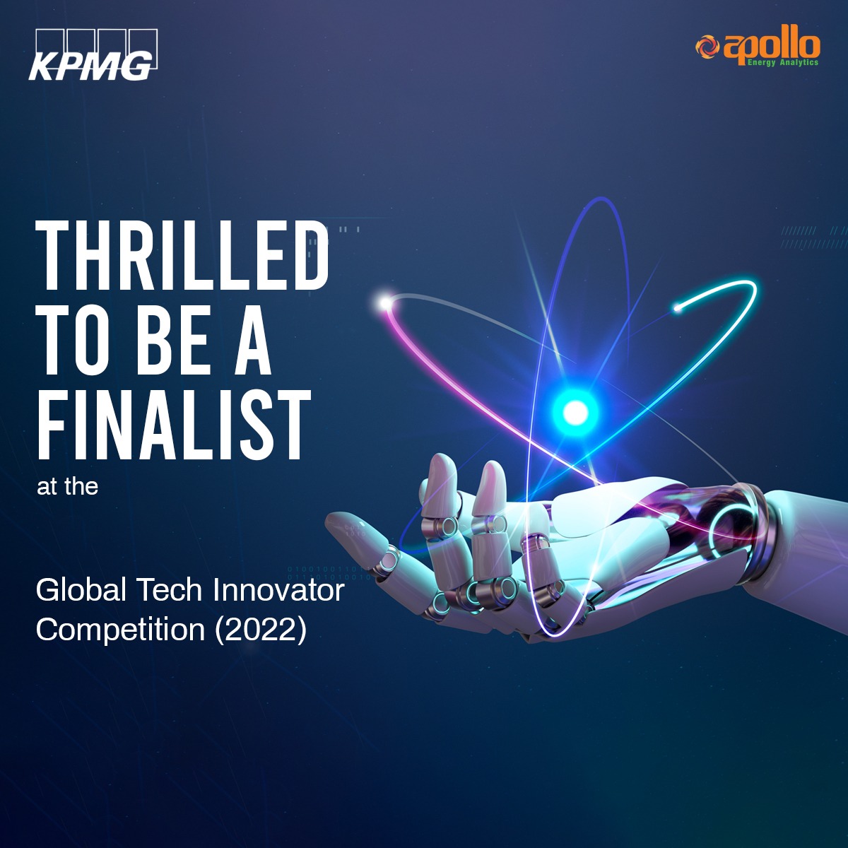 HelloApolloAI's tweet photo. It gives us immense joy to share that Apollo Energy Analytics has made it to the finals of Global Tech Innovator Competition (2022) – India Finale! 😍

P.S. You can wish us luck for the final round in the comments 🔽

#RenewableEnergy #SolarSolutions #AnalyticsSolution https://t.co/nNAuHVkR6y