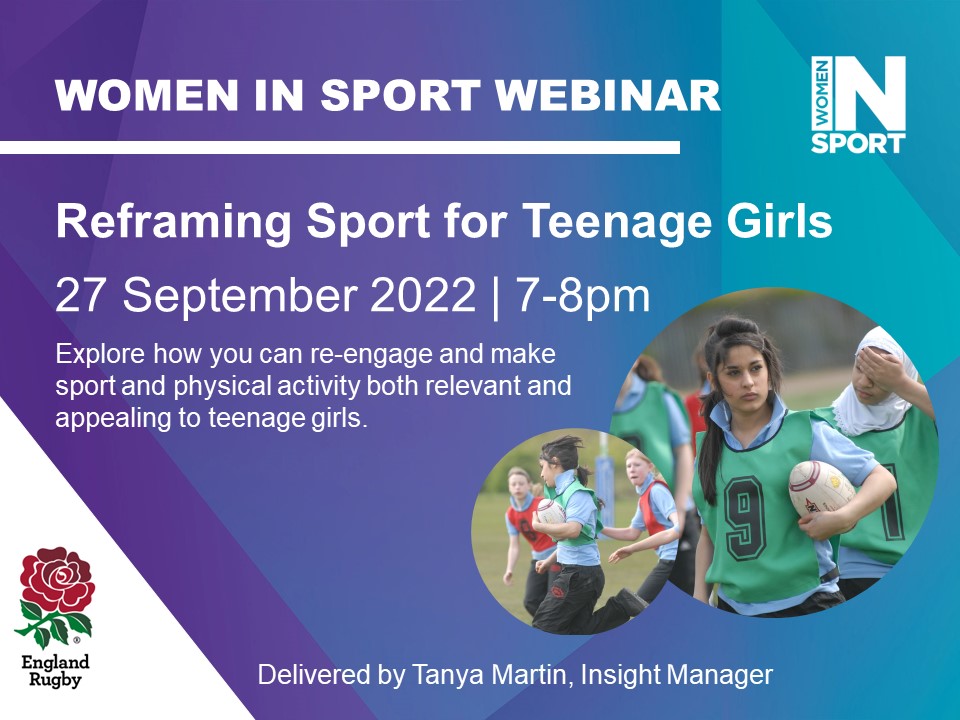 rfuclubsupport's tweet photo. WEBINAR: Reframing Sport for Teenage Girls with @Womeninsport_uk
27 September 7-8pm
Register here: https://t.co/EWPwXo4VIt https://t.co/gwbCwUQlR9