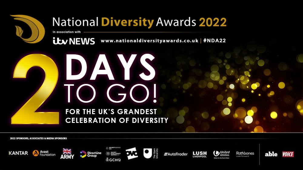 🌟 2 Days to go! 🌟

We are so excited that this years #NDA22 Ceremony is 2 days away!

What are your favourite moments from previous ceremonies and what are you looking forward to this year?

Let us know! 👇

View our shortlist here: nationaldiversityawards.co.uk/awards-2022/sh…