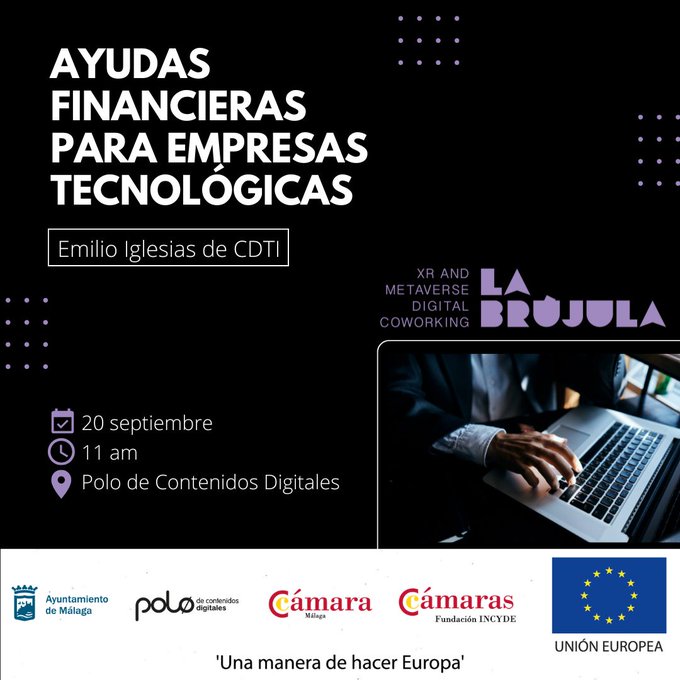 CDTI_innovacion's tweet photo. 📣 El CDTI Innovación participa en un taller de @LaBrujulaXR sobre el programa #NEOTEC. Si eres una empresa de base #tecnológica interesada en conocer las bases de estas ayudas y cómo optar a ellas no te lo pierdas ‼️👇

🗓️ 20SEPT-11:00h
➡️ https://t.co/dwcGY2yE2W

#AyudasCDTI https://t.co/EFemCbMpuh