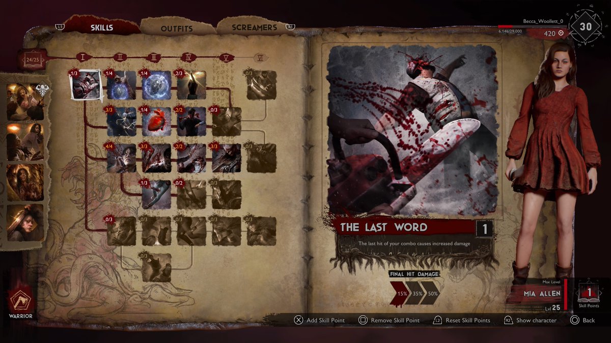 #PS5Share, #EvilDeadTheGame  

||Rank 30 and max 25 on Mia. Question is now; Should I keep this build or try a new build?