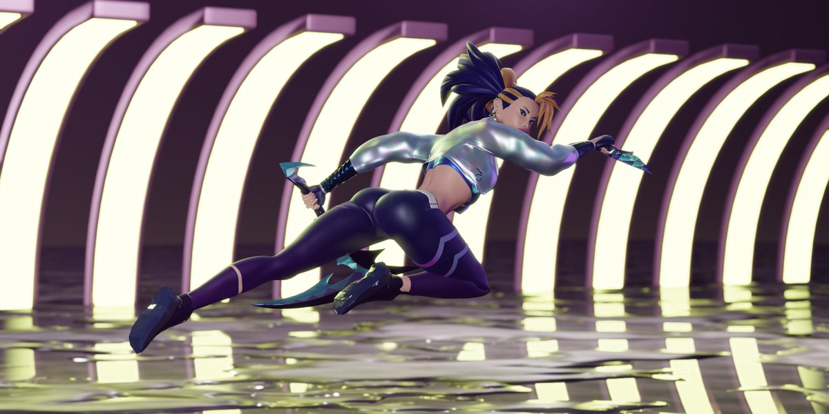 GammaStArt's tweet photo. Some Akali jumping action.

#3d #3dart #akali #leagueoflegends #kda #allout #blender #fanart https://t.co/pqY0vR35TZ