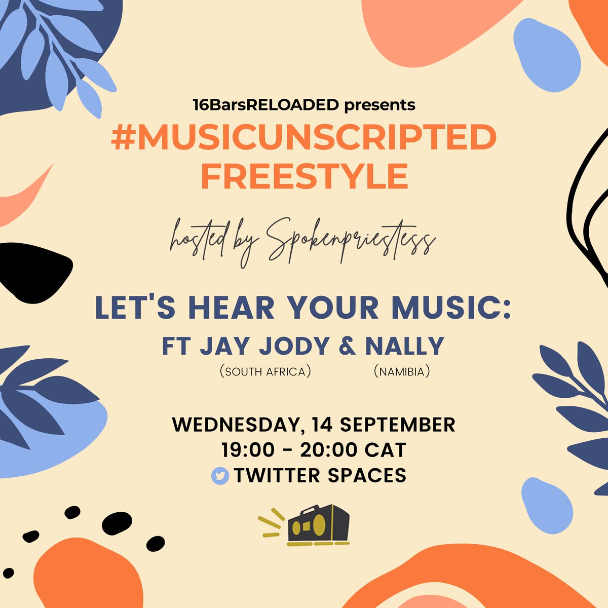 Japhet_____'s tweet photo. It's going down tonight on #MUSICUNSCRIPTED 🔥🔥

Catch @OriginalJayJody 🇿🇦 as well as @NALLY1_0_1 🇳🇦 from 7PM (CAT)/6PM (WAT)/8PM as they talk about their recent releases.🔥

Hosted by @spokenpriestess https://t.co/AbpiTm5vAd