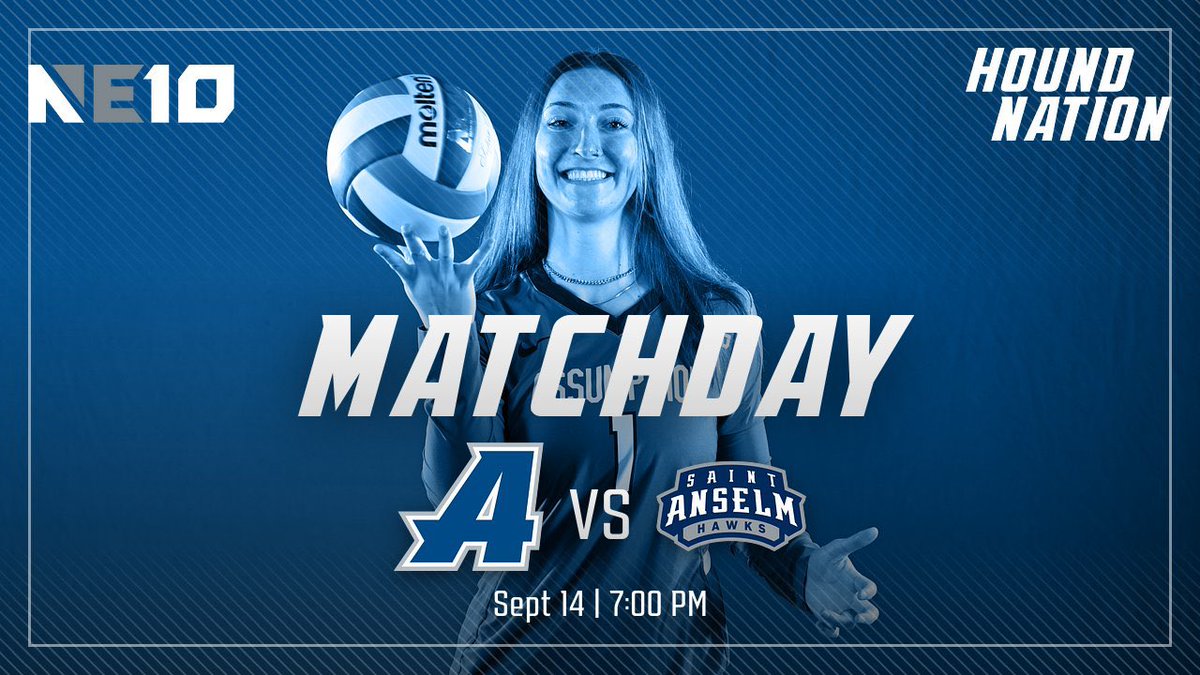 GoAssumptionU's tweet image. Volleyball sticks to the road, as they take on St. A’s
@AssumptionVB at Saint Anselm
📍: Manchester, N.H.
⏰: 7:00 pm
📺: ne10now.tv
📈: saintanselmhawks.com/sidearmstats/w…
#LetsGoHounds #HoundNation #NE10EMBRACE #d2vb #d2volleyball
