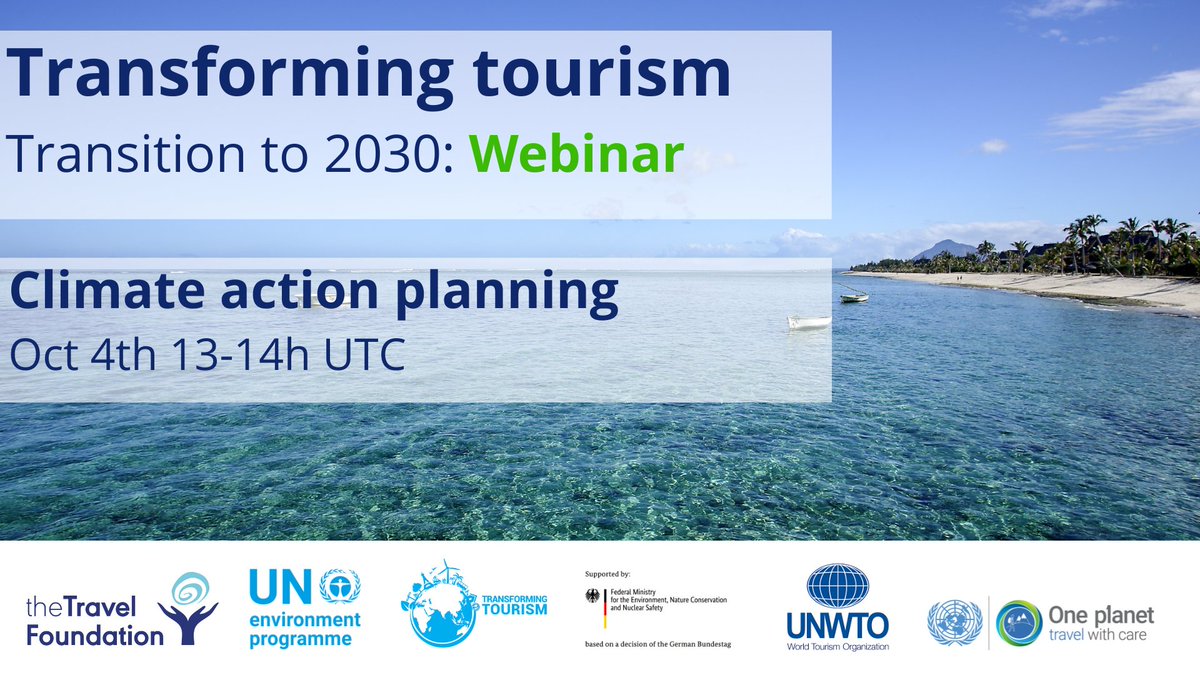 travelTF's tweet image. Important webinar coming up on #climateactionplanning, as part of @UNEP 'Transforming Tourism Value Chains' Project. 
All welcome!
🗓️4th Oct 13-14h UTC
Register at 👉 tinyurl.com/2p93bm8y