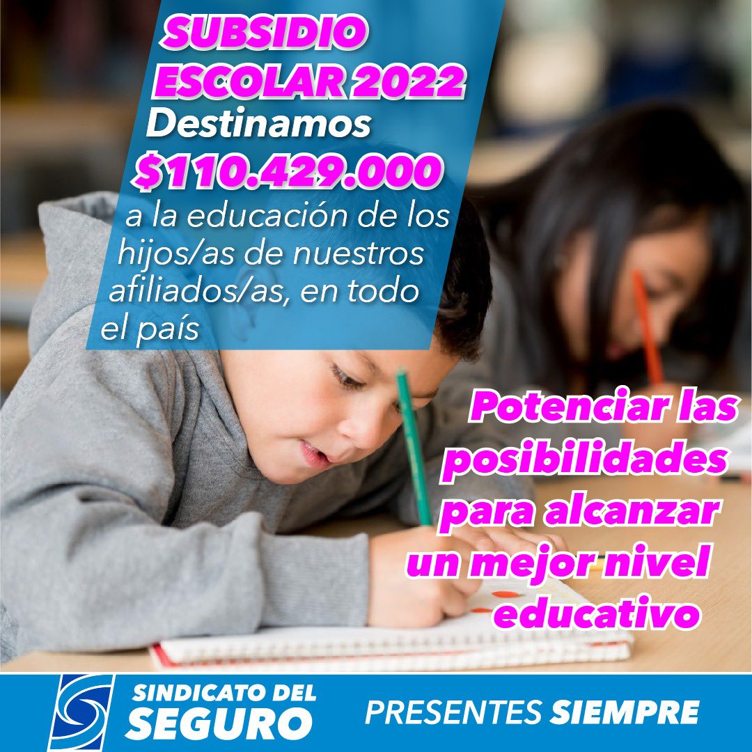 JorgePinoSola's tweet photo. Continuamos aportando en la economía familiar de los y las trabajadoras de Seguros de todo el país.Con sentido solidario, seguimos invirtiendo en el futuro de la familia del Seguro.  9660 subsidios en toda la Argentina.

#PresentesSiempre #SindicatodelSeguro #subsidioescolar https://t.co/mWeWzvFhPn