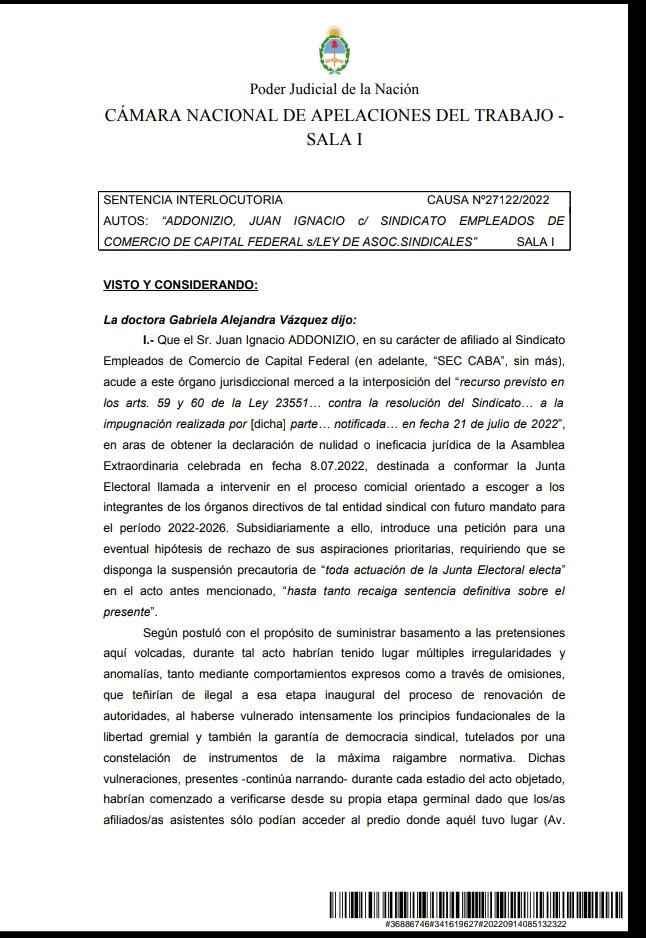 🚨💥 PRIMICIA DE LPS

💣💥Bomba en COMERCIO

La justicia ordenó la presencia de veedores en las elecciones del SEC CABA y de esta forma fiscalizará la elección

Una presentación de la lista opositora #GranateMorada por las graves irregularidades de la asamblea dió con este fallo