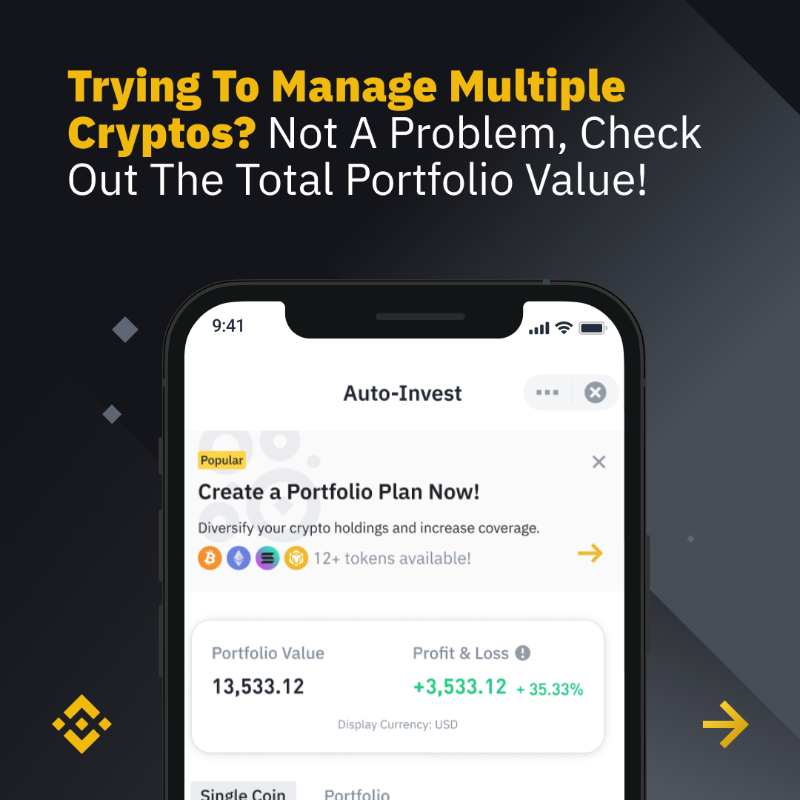 binance's tweet photo. Manage your crypto portfolio and earn rewards through #Binance Auto-Invest! 

Learn more ⬇️