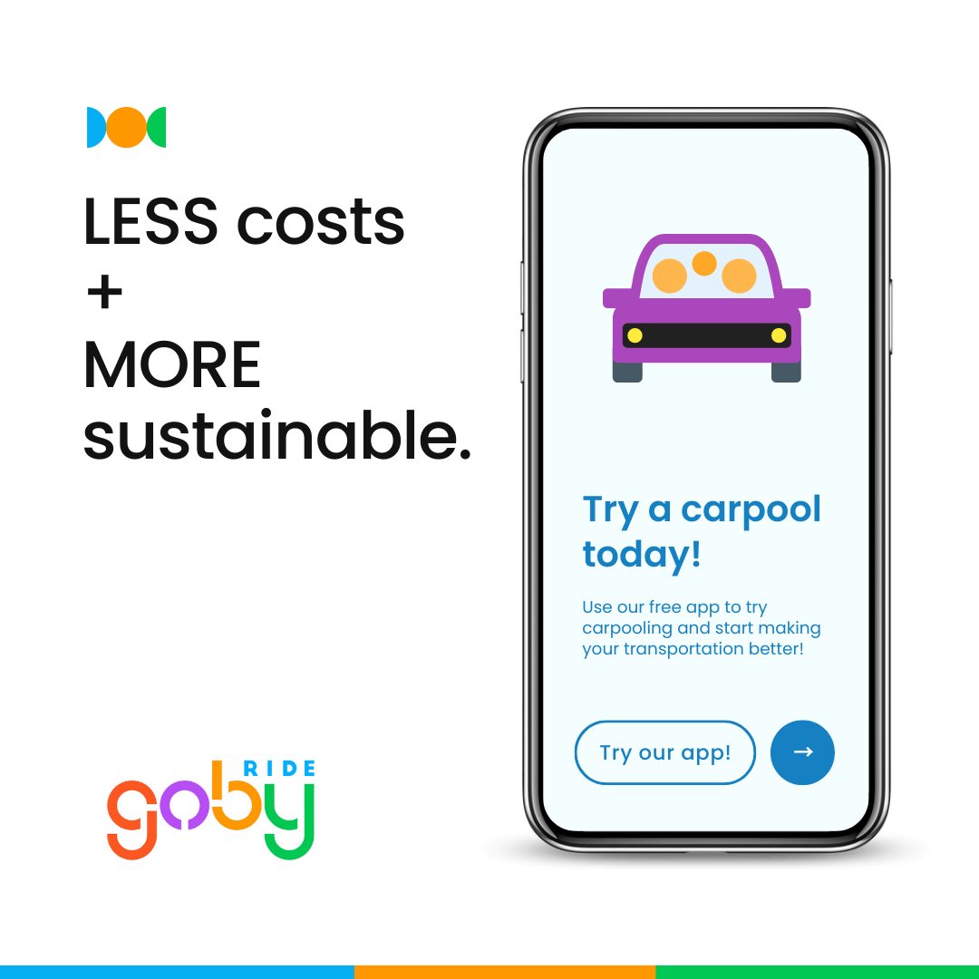 GobyRide's tweet image. Try a carpool today! gobyRIDE.com