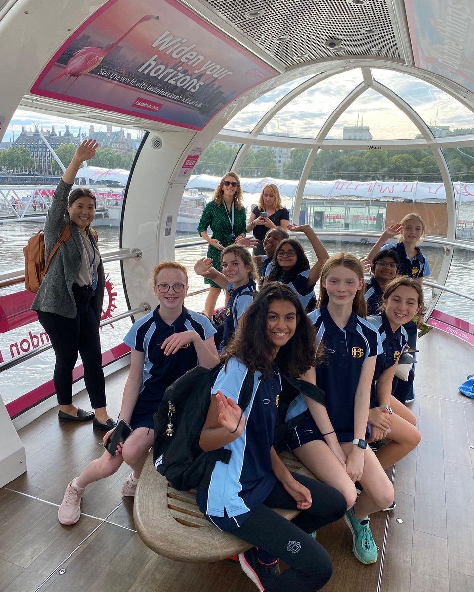 Our 'Fall in love with London' competition winners enjoyed a special trip to the iconic London Eye hosted by lastminute.com. A beautiful evening - especially poignant to see the Buckingham Palace flag flying half mast. #fallinlovewithlondon @bhsgeography <a href="/TheLondonEye/">The London Eye</a>
