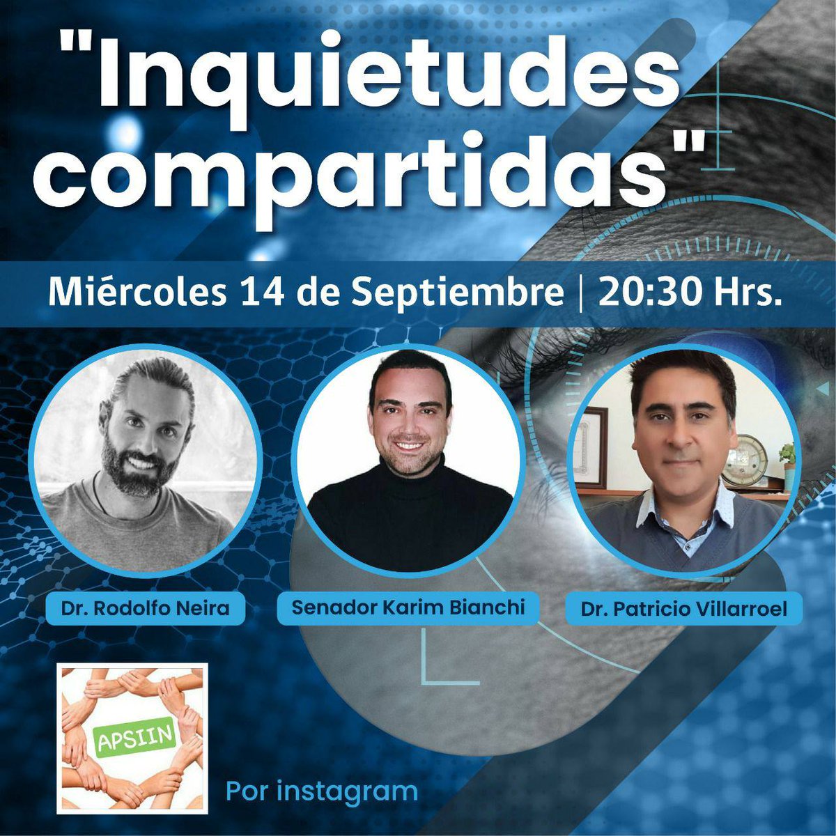 #Apsiin #derechosensalud
ATENCIÓN!!!📢📢📢
Estimada comunidad tenemos el agrado de invitarles a un LIVE hoy MIERCOLES 14 DE SEPTIEMBRE a las 20:30 hrs por Instagram.
Definitivamente IMPERDIBLE!!!
¡No te lo pierdas! Te esperamos😉