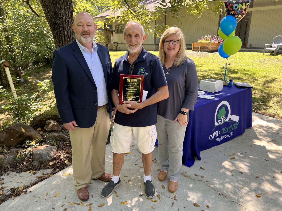 FairfieldCoopSC's tweet photo. Congratulations to Malcolm Gordge who's been awarded the 2022 Fairfield Electric Cooperative ‘Who Powers You Hero’ award in recognition of his dedication and service to the local community! https://t.co/7ExPAsbKNG
