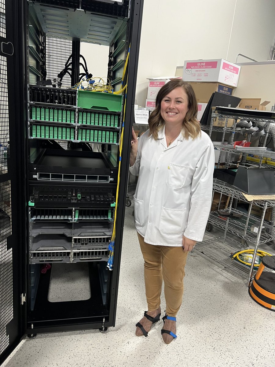 mrskatehicks's tweet photo. Finally got my photo op with the @oxidecomputer rack. Even an empty EVT rack was super impressive, can’t wait to travel and see the full demo rack in CA soon! https://t.co/S8xUIWDULj