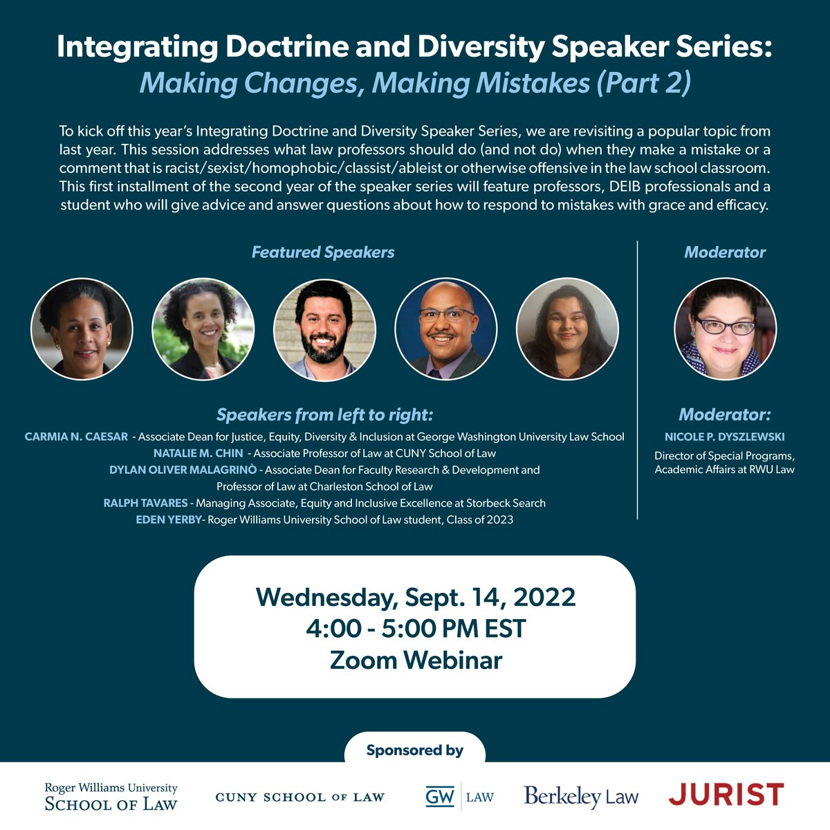 RWULawLibrary's tweet photo. Happening today!
To kick off the 2nd year of the Integrating Doctrine and Diversity Speaker Series, we are revisiting a popular topic from last year. 
Register Here: https://t.co/AAE6cDtWat https://t.co/TaFTAcpUUo