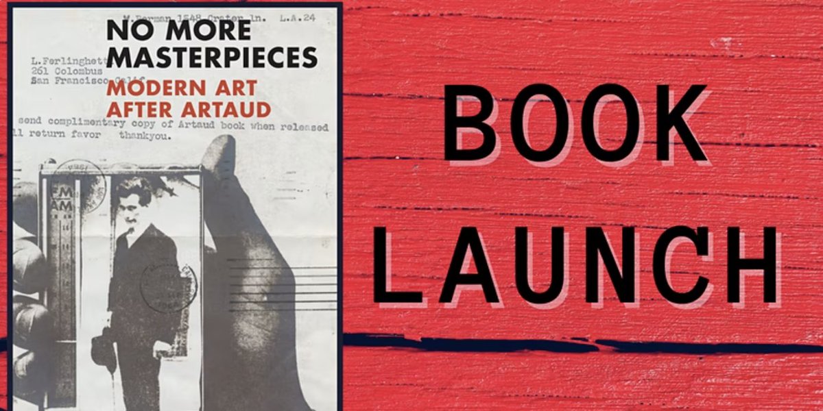 ISSS_Surrealism's tweet photo. ON TODAY, LOOKING FORWARD TO SEEING YOU THERE
#virtualeventseries #booklaunch: Lucy Bradnock reflects on her recent book 'No More Masterpieces: Modern Art After Artaud', followed by a Q&A.
Sep 14, 2022 - 9 AM PST - Convert to your timezone.
Register: https://t.co/VKzGDObxvT https://t.co/jCNhcfu3l6