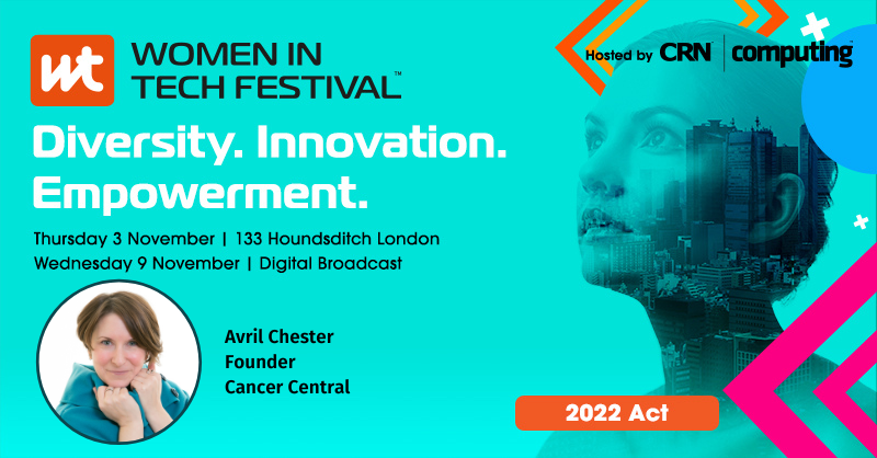 Avril Chester founder of @CancerCentralUK will be speaking this year at #WITF2022 on day 1 about the journey to create a network for women.

Book your tickets here: bit.ly/3eKQhOi

#WITF2022 #womenintech