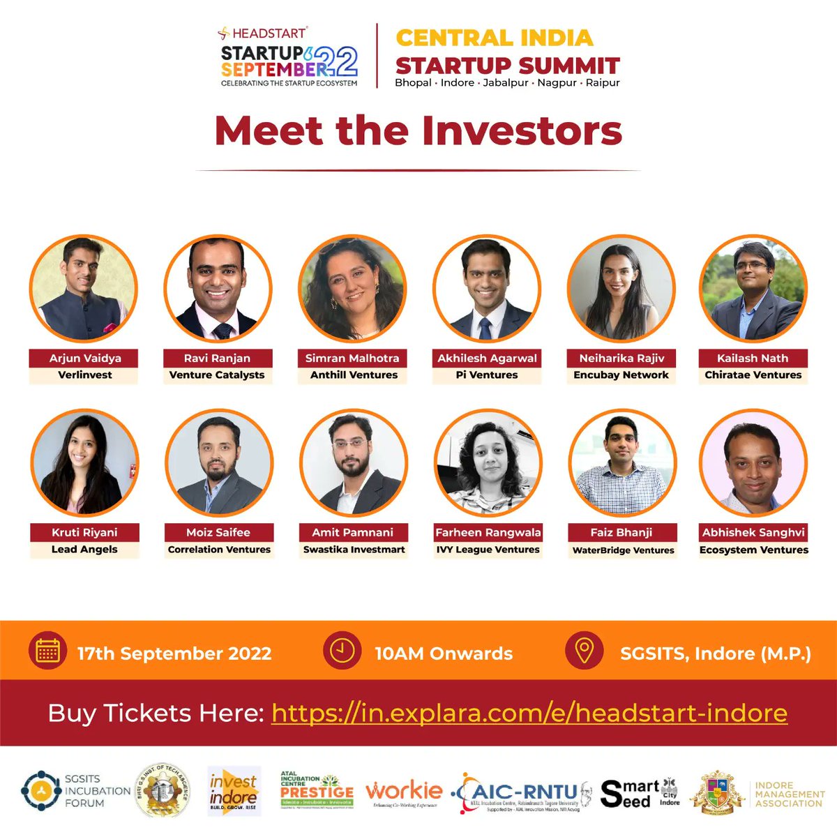 HeadstartRaipur's tweet photo. It's raining "Mentoring and Funding"!
What's in it for you? 
You'll learn some on-ground concepts from the best industry experts with specially curated sessions/workshops for startups, Incubators, aspiring angel investors and HNIs
 17th Sept'22
 10am
SGSITS, Indore https://t.co/shYlCiqhxO