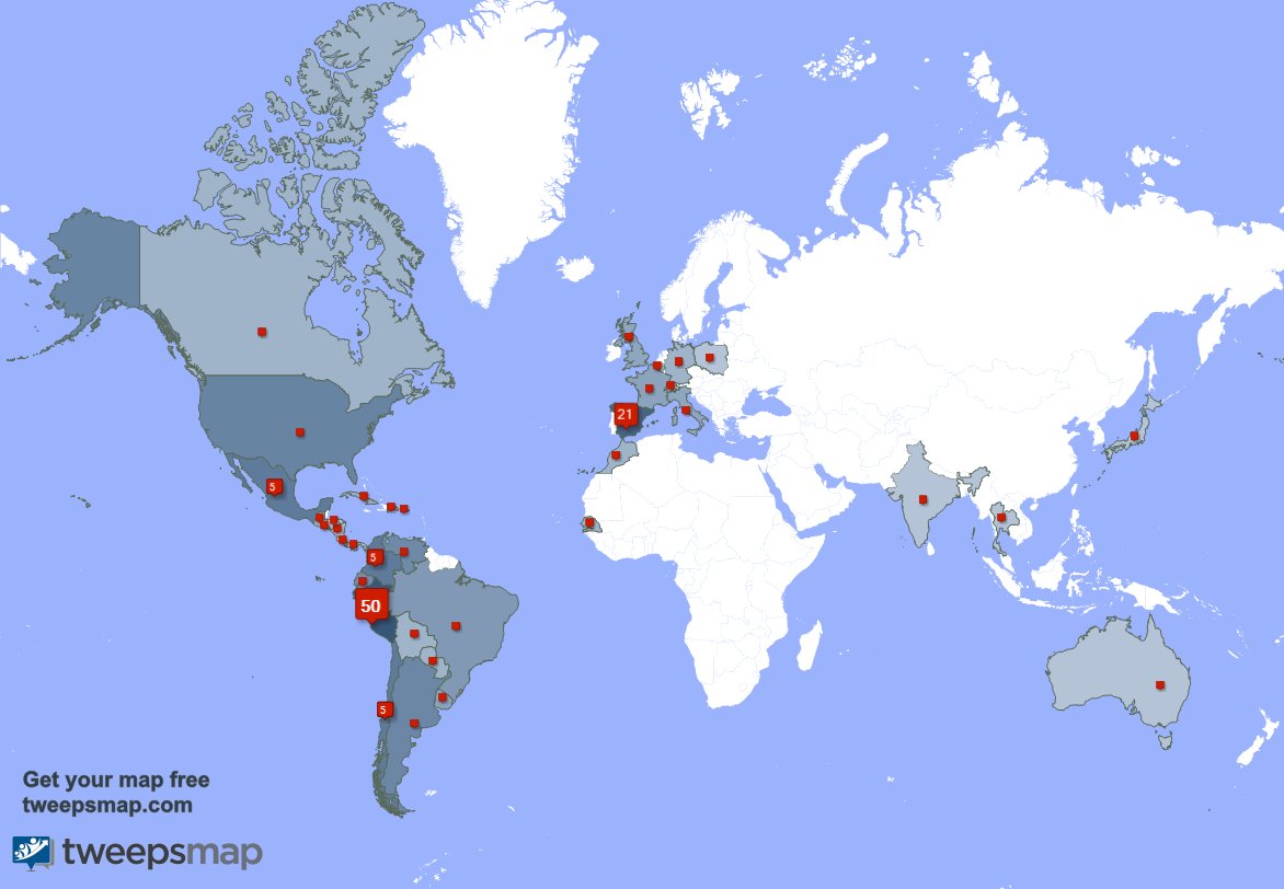 Tengo 4 nuevos seguidores, desde Chile, y más durante la última semana tweepsmap.com/!kedelsg