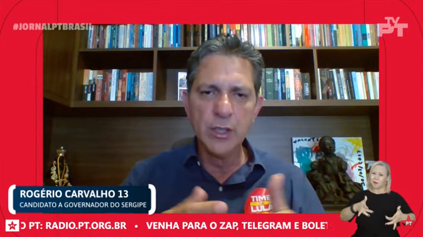 'O que o povo quer é que o país seja retomado na sua plenitude, com toda a sua força. E a fé no presidente @LulaOficial, a fé nos governos do PT é o que alimenta essa possibilidade de retomar o Brasil', @SenadorRogerio no Jornal PT Brasil.