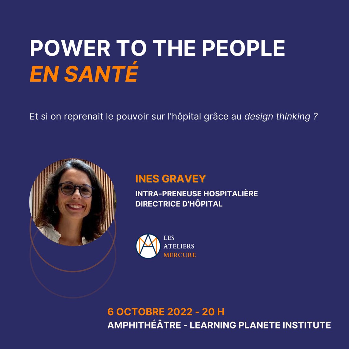 #SaveTheDate
🏥"L'hôpital tu l'aimes ou tu le quittes ?!" ou comment penser les orga de santé autrement par Inès Gravey le 06/10 à l'amphithéâtre du <a href="/lpiparis_/">Learning Planet Institute</a> !
 
🗣️Venez discuter avec les <a href="/AteliersMercure/">Les Ateliers Mercure</a> pour un apéro débat post-conférence