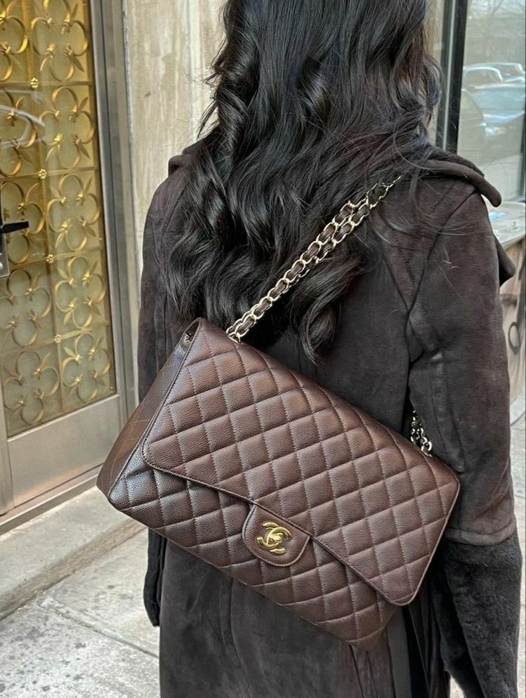 chanel flap brown