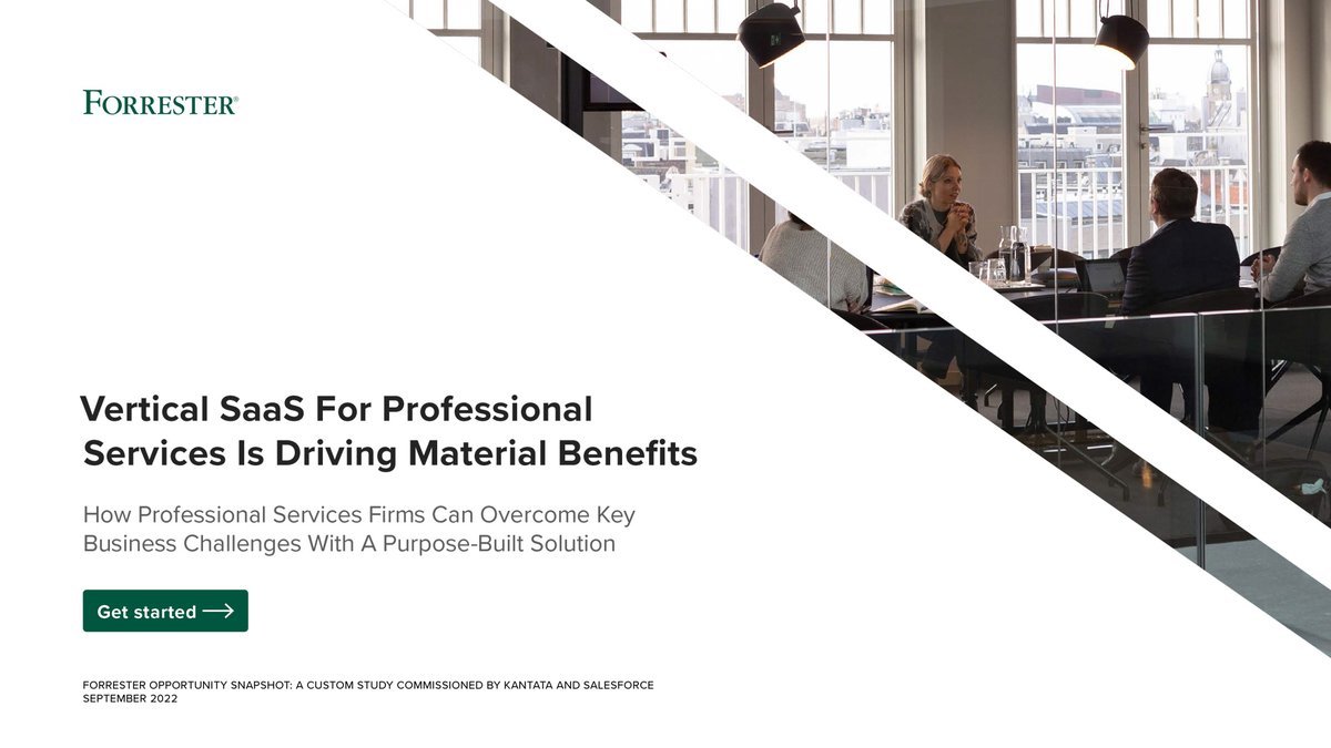 GoKantata's tweet photo. New research conducted by @Forrester reveals that professional services organizations are replacing generic software tools with vertical SaaS solutions purpose-built for their unique needs! 📊 #GoKantata

➡ https://t.co/YVe8z0Wlsv https://t.co/7hO9eWYzns